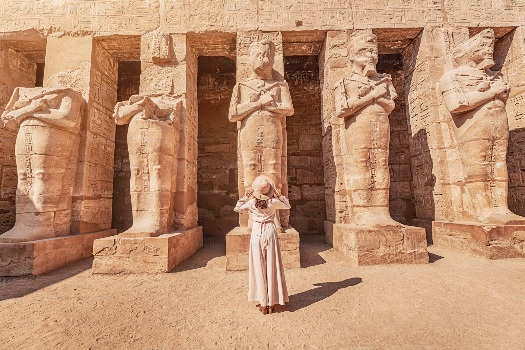 The temples of ancient Egypt at golden hour